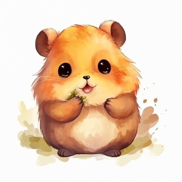 Cute Cartoon Hamster Illustration Free Stock Photo - Public Domain Pictures