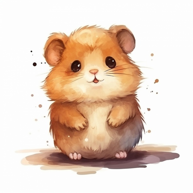 Cute Cartoon Hamster Illustration Free Stock Photo - Public Domain Pictures