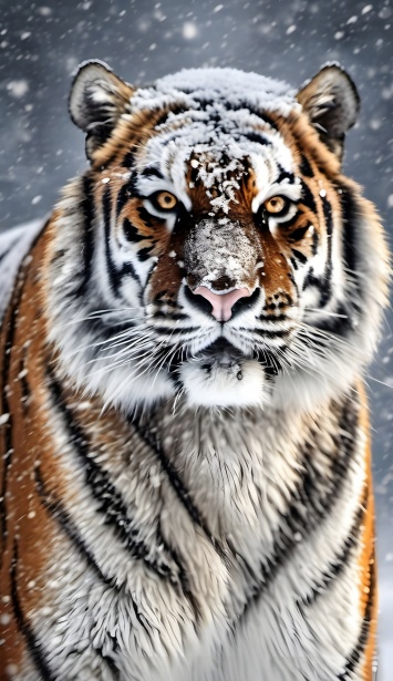 Tiger In The Snow Free Stock Photo - Public Domain Pictures