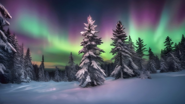 Paisagem de inverno Aurora Boreal Foto stock gratuita - Public Domain  Pictures