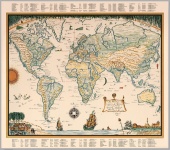 Um mapa do mundo feito à mão