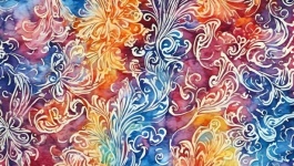 Batik watercolor floral background