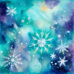 Bright multicolor winter snowflakes