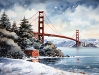 Crăciun la podul Golden Gate