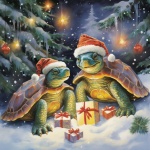 Art de vacances de tortue de Noël