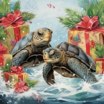 Art de vacances de tortue de Noël