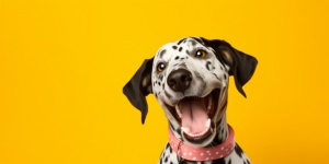 Happy dog laughing