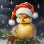 Christmas duckling calendar art