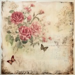 Vintage roze bloemenpapier