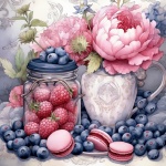 Berries And Macaroon Cookie Art
