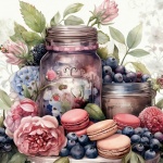 Berries And Macaroon Cookie Art