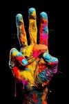 Graffiti three fingers hand art