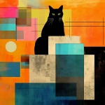 Black Cat Contemporary Abstract
