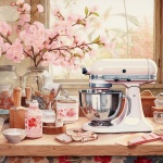 Vintage Pink Kitchen cook art