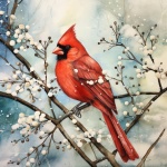 Karácsonyi Téli Vörös Cardinal Art