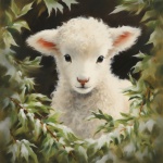 Baby Lamb Christmas Art