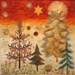 Arte em colcha de árvore de Natal