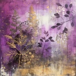 Purple winter abstract painting