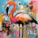 Abstrakte impressionistische Flamingo-Ku