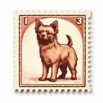 Arte de carimbo de cachorro vintage