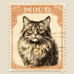 Arte de carimbo de gato vintage