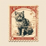 Arte de carimbo de gato vintage