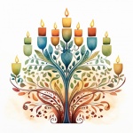Hanukkah Candle Menorah Art