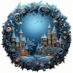 Fairytale Castle Xmas Wreath Art