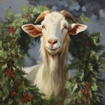 Christmas Goat Art