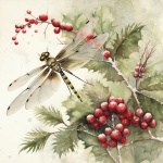 Arte navideño de libélula