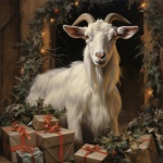 Christmas Goat Art