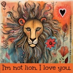 Cute Lion Valentine Art