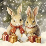 Weihnachtshase-Kaninchen-Kunst