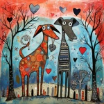 Arte della coppia di cani di San Valenti