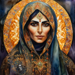 Iranian woman with covered head