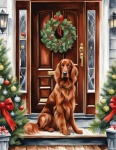 Irish Setter Dog Christmas Card
