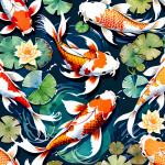 Koi Fish Seamless Pattern