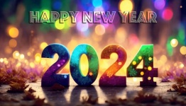 New Year, 2024, greeting card
