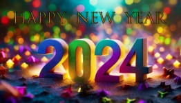 New Year, Year 2024, Greeting Card