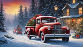 Oldtimer Pickup Truck Weihnachten