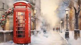 Cabine telefônica vermelha de Natal
