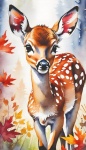 Fawn deer autumn forest