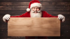 Santa Claus and blank board