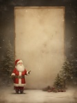 Santa Claus And Blank Board