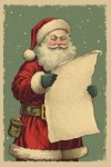 Santa Claus and blank board