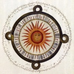 Sun sundial illustration old