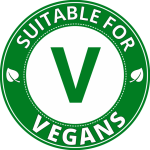 Suitable for vegans green label