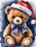 Teddy bear Christmas illustration