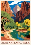 Utah, Zion Travel Poster