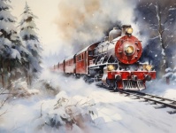 Vintage vonat karácsonykor